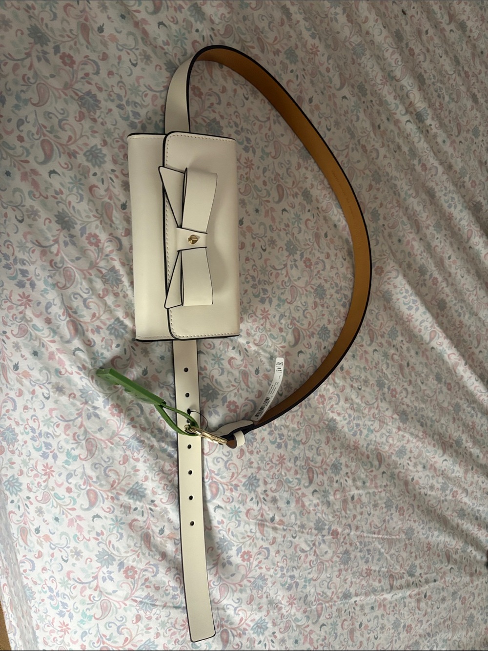 kate spade Cream Leather Bow Belt Bag - Picture 2 of 2